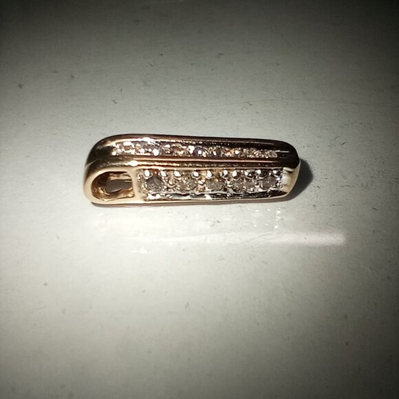 14Kt Yellow Gold 3-Sided ½-Carat Diamond Cluster Slide - Picture 3 of 4